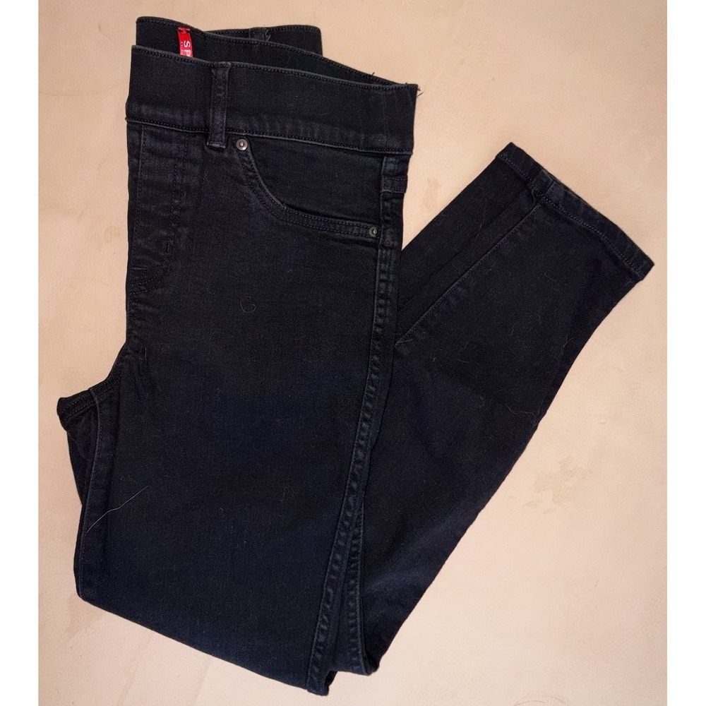 Spanx Ankle Skinny Jeans Small Petite High Rise Stretch Black Denim Shaping